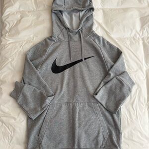 Nike Heather Gray Hoodie with Black Logo